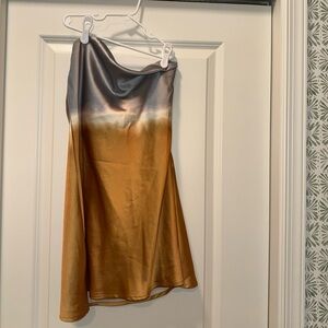 Sunset Mini Dress in Gray and Gold